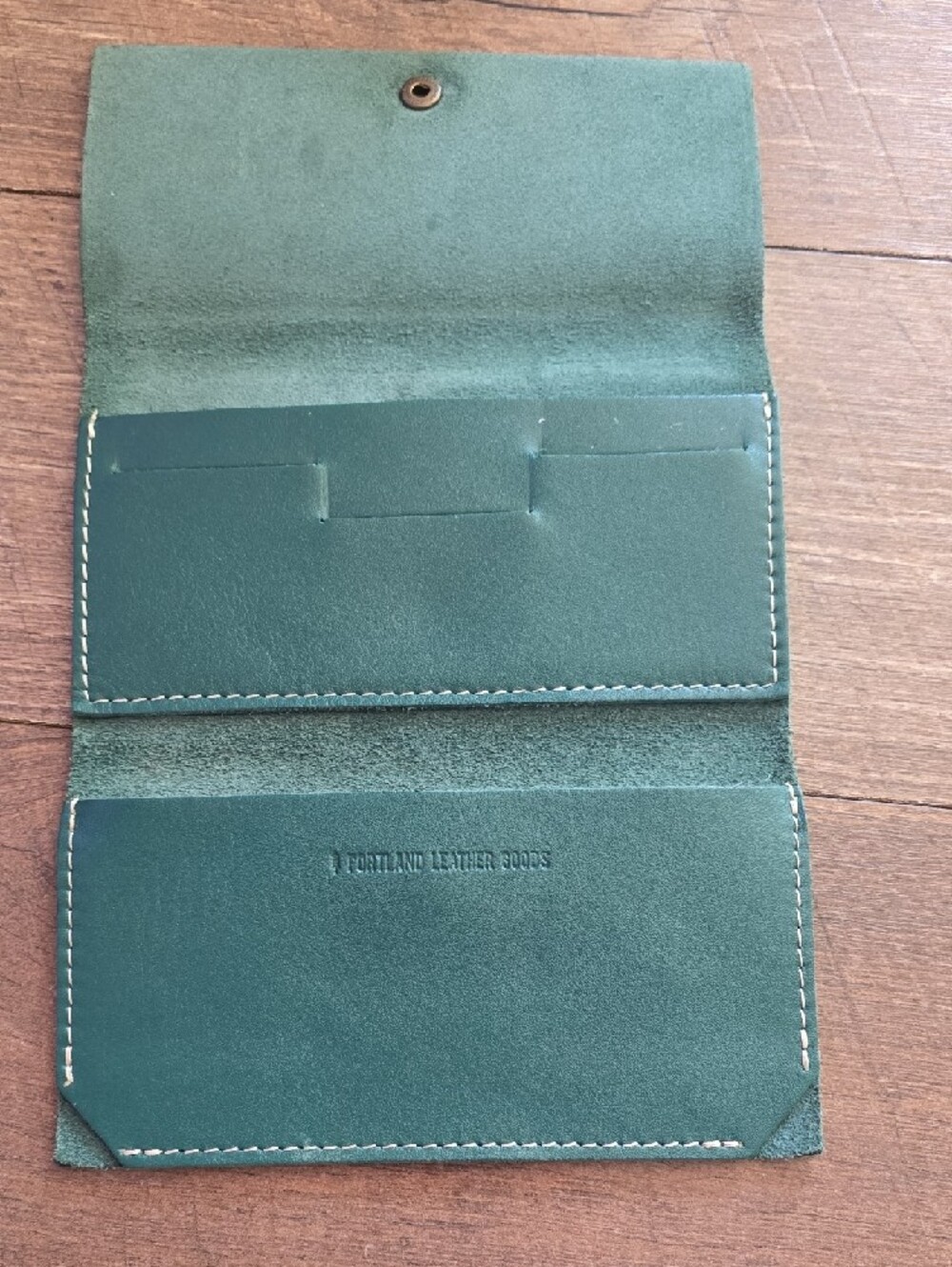 Portland Leather Green Snap Wallet - Picture 7 of 10